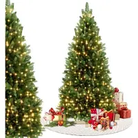 XINZI 150cm Künstlicher Weihnachtsbaum in , Grüne Realistischen Zweigen aus PE+PVC Wiederverwendbar, für Weihnachten-Dekoration Mehrweg Mit warmweißen LED