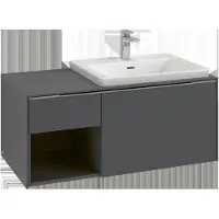 Villeroy & Boch Subway 3.0 Waschbeckenunterschrank, 2 Auszüge, Waschbecken rechts, Regalelement unten links, 1001x422,5x516mm, C57101AH