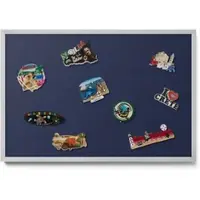 Tulup Magnettafel Magnetboard Gerahmt für Urlaubsmagnete Farbe Dunkelmarineblau 60x40 cm Bedruckte Magnettafel für die Wand Silberner Rahmen