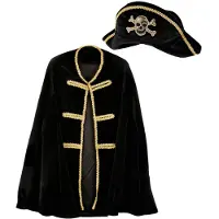 Den Goda Fen Kostüm - Piratenumhang m. Hut - - 3-8 - Kostüme
