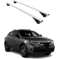 Omtec Dachträger Gepäckträger für Alfa Romeo Tonale 2022-2025 Grundträger Metall Grau