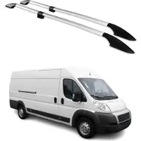 Omtec Dachreling Dachgepäckträger für Fiat Ducato 2006-2025 H2 & L4 Langer Alu Grau