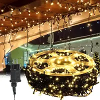 Jayseuw LED Lichterkette 10M 100LEDs IP44 mit 8 Modi für Innen Weihnachten Party Garten Bedienung Funkelnder Sterneffekt Deko Warmweiß
