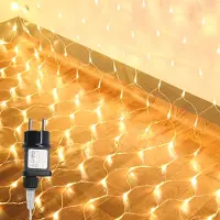 Peviasot 3x2M 200 LED Lichternetz 8 Lichtmodi Lichterkette Wasserdicht Innen Weihnachten Party Garten Deko, Warmweiß