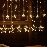 Peviasot 2M 138 LED Lichterkette Sterne Lichtervorhang Innen Vorhang 8 Beleuchtungsmodi Weihnachten Party Garten Fenster Deko Warmweiß