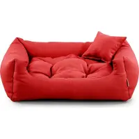 POOM Hundebett NEO – Bequeme Hundeliege aus strapazierfähigem Stoff, langlebiges Hundekissen in hoher Qualität (3XL - 130x110, Rot)