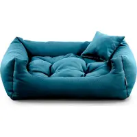 POOM Hundebett NEO – Bequeme Hundeliege aus strapazierfähigem Stoff, langlebiges Hundekissen in hoher Qualität (XS - 55x45, Türkis)