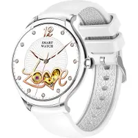 Vislone KT67 1,39-Zoll-Smartwatch, IP67 wasserdicht | BT5.2 | Schlafüberwachung | Musikwiedergabe | Sportmodus, Silber, Silikonarmband
