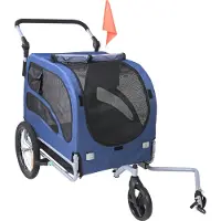 SUGIFT Hundeanhänger 45 kg 2in1 Fahrradanhänger Kohlenstoffstahl + 600D Oxford-Gewebe + PP faltbar 1440 x 725 x 845 mm als Anhänger 1320 x 725 x 920 mm als