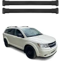 Omtec Dachträger Grundtäger für Dodge Journey 2008-2020 75kg Aluminium Schwarz 2 tlg