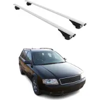 Omtec Dachträger für Audi A6 C4 4A C5 4B Avant Allroad 1994-2005 75kg Metall Silber 2x