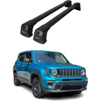 Omtec Dachträger Grundtäger für Jeep Renegade 2014-2025 75kg Aluminium Schwarz 2tlg