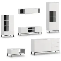 AX Living Möbel für Wohnzimmer Queba 2 – Stilvolles Design Modern Weiß