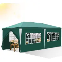 Yakimz Pavillon Garten mit 3 abnehmbaren Seitenteilen tragbares wasserdichtes Zelt Partyzelt mit Spiralschläuchen und großen Fenstern, für Party Hochzeiten Camping