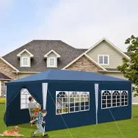 Yakimz Pavillon Terrassenpavillon – Marktzelt und Sonnenschutz für den Garten, perfektes Partyzelt Blau 3x6m