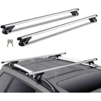Happyment Dachträger Universal – Anti-Diebstahl System – Aluminium – Geeignet für Gepäckträge