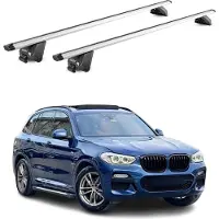 Aurilis Dachträger Grundtäger für BMW X3 G01 2017-2024 100kg Aluminium Silber 2tlg ABE
