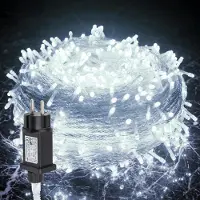 Jayseuw LED Lichterkette 100M 500LEDs IP44 mit 8 Modi für Innen Weihnachten Party Garten Bedienung Funkelnder Sterneffekt Deko Kaltweiß