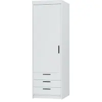 AX Living Kleiderschrank Schrank Weiß Storicos 1T3S 59,9cm Modern