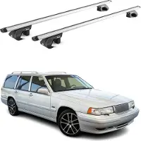 Aurilis Dachträger Grundtäger für Volvo V90 1997-1999 5 tür 90kg Alu Silber 2 tlg ABE