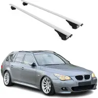 Omtec Dachquerträger für BMW 5er Serie E61 04-10 / M5 E61 07-10, Farbe: Silber
