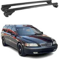Omac Dachträger für Volvo V70 SW 2000-2007 Gepäckträger Grundträger Alu Schwarz 2x