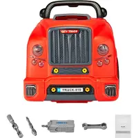 SucceBuy Motorspielzeug 60-teilig Autoreparaturset für Kinder ab 3 Jahren, Rot