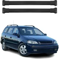 Omtec Dachträger Grundtäger für Opel Astra G Kombi 1998-2004 75kg Alu Schwarz 2 tlg