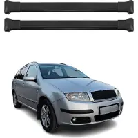 Omtec Dachträger Grundtäger für Skoda Fabia mk1 1999-2007 75kg Aluminium Schwarz 2 tlg