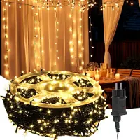 Jayseuw LED Lichterkette 200M 1000LEDs IP44 mit 8 Modi für Innen Weihnachten Party Garten Bedienung Funkelnder Sterneffekt Deko Warmweiß