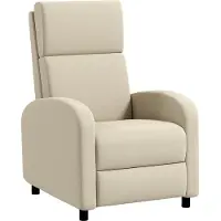 Fortuna Lai Relaxsessel Fernsehsessel mit Liegefunktion gepolstert TV-Sessel Liegesessel mit Leinenoptik, Fußstütze, bis 120 kg Belastbar, für Wohnzimmer, Cremeweiß