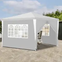 Yakimz Pavillon Terrassenpavillon – Marktzelt und Sonnenschutz für den Garten, perfektes Partyzelt Weiß 3x3m
