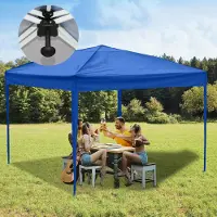 TolleTour Faltpavillon 3 x 3m Pop Up Pavillon Faltbar Gartenzelt, UV-Schutz 50+ Pavillons & Partyzelte ohn Seiten Blau