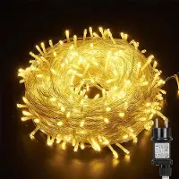 ROSNEK 50m 400 LED Lichterkette 8 Lichtmodi Wasserdicht Lichterketten Innen Garten Party Weihnachten Halloween Hochzeit Deko, Warmweiß
