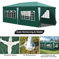Fiqops Faziango Pavillon 3x6m mit Seitenwänden Tasche Wasserdicht UV-Schutz 50+Gartenpavillon Gartenzelt Partyzelt Grün