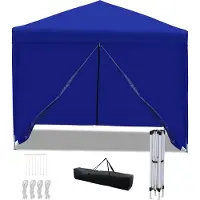 Fiqops Faziango 3x3 m Faltpavillon wasserdicht – Pavillon faltbar mit Tragetasche, Gartenzelt & Partyzelt für Garten, Camping & Outdoor, Blau