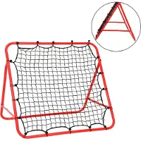 Yakimz Fußball Rebounder Kickback Tor Rückprallwand Fußballtraining Metallrohr + PE Gewebe 103 x 100 cm