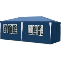 Izrielar Pavillon Partyzelt für Gartenpartys & Feiern, regen- und winddicht, mit Seitenwänden 3x6m Blau