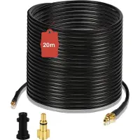 Fiqops Rohrreinigungsschlauch für Hochdruckreiniger 180bar- Rohrreinigungsset Schlauch mit Adapter geeignet für Kärcher K2-K7 20m