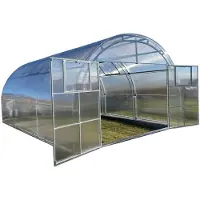 Garten Dream Polycarbonat-Gewächshaus "Oasis" 4x8m aus Stahl, mit 10mm Polycarbonat Mit Großen Doppeltüren auf jeder Seite