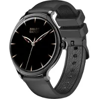 Douself KT67 Multifunktionale Smart-Sportuhr, 1,39-Zoll-TFT-Voll-Touchscreen, 360 x 360 hohe Auflösung, Erinnerung an den weiblichen Menstruationszyklus, schwarzes Gehäuse und schwarzer Kleber