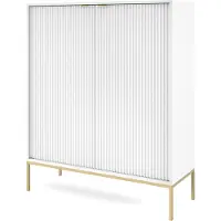 AX Living Modern Kommode Eternas K104 mit Lamellenfront 104 cm Weiß
