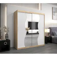 Minio Kleiderschränk 180 cm MADRYT Sonoma Eiche / Weiß