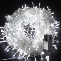 Peviasot LED Lichterkette 30M 300LEDs IP44 mit 8 Modi für Innen Weihnachten Party Garten Bedienung Funkelnder Sterneffekt Deko Kaltweiß