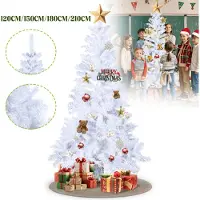 LZQ Weihnachtsbaum Künstlich 180cm, Tannenbaum Künstlich PVC mit Metallständer，Premium weiße Kunsttanne, Schwer Entflammbarer Christbaum für Weihnachten-Dekoration,Mehrweg