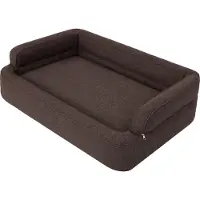 Stanis³aw Jurga Hundebett, Möbel für Tiere, Katzenbett, Abnehmbar Bezug, Hundekorb, Hundekissen, Hundeliege, Schlafplätze, Hundesofa, Braun, XL: 96x62 cm