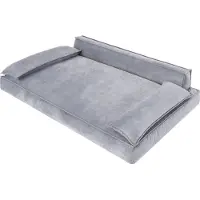 Stanis³aw Jurga Hundebett Hundesofa Hundekissen Hundekorb Hundecouch Tierbett Haustierbett Korb Couch Sofa Bett, leichte Reinigung, Grau, Größe XL: 99x66 cm