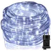 Rosikey 30M Led Lichterkette Strom, Wasserdicht 8 Modi PVC Lichtschlauch Garten Balkon Party Deko, Weiß