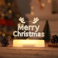 Rosikey 3D Weihnachten Nachtlicht LED Illusion Lampe Warmweiß Batteriebetrieben Nachtlichter mit Fernbedienung Nachttischlampe Party Weihnachtsdekoration