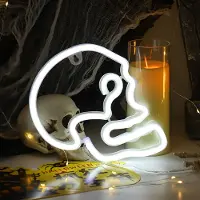 Rosikey Schädel Deko Led Neon Wanddekoration, Skull Nachtlicht Für Halloween Party Bar Gaming Deko Jungen Zimmer Schlafzimmer Wand Dekoration